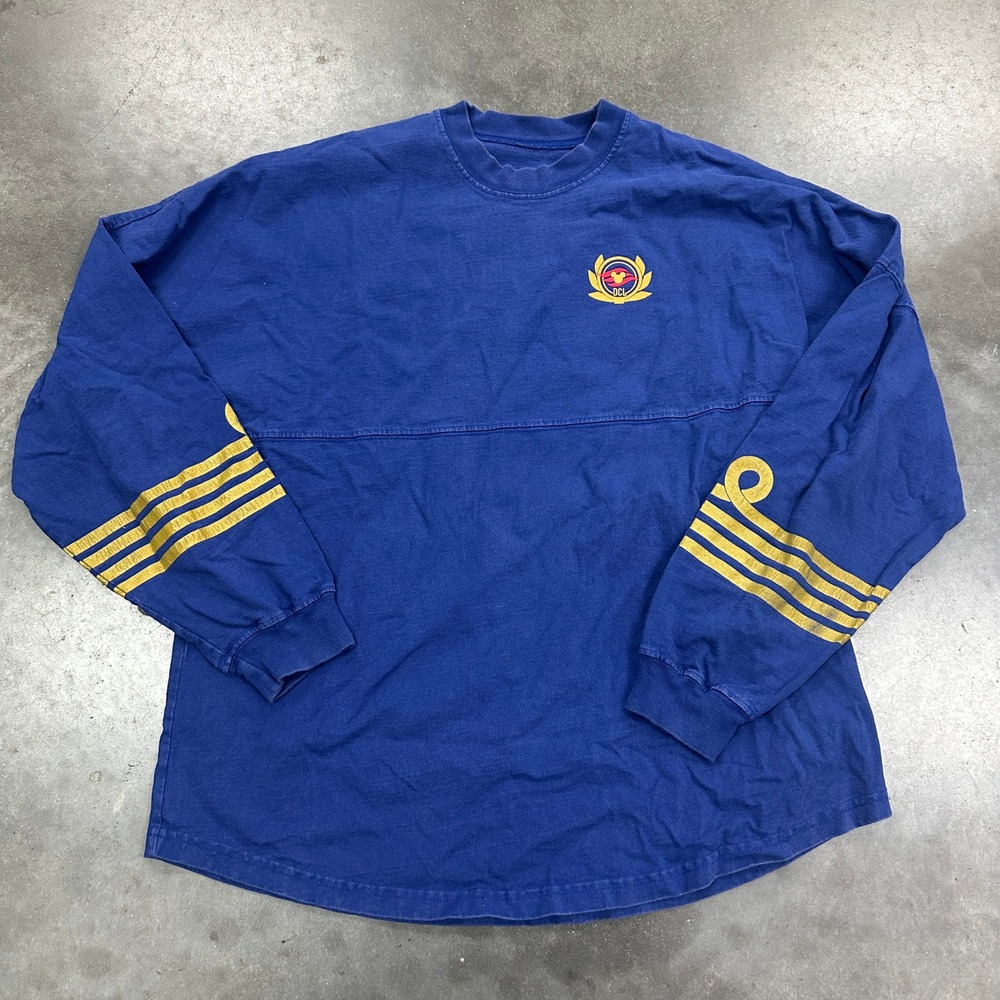 Disney Cruise Line Spirit Jersey Mens L Blue Gold Captain DCL Long Sleeve Shirt